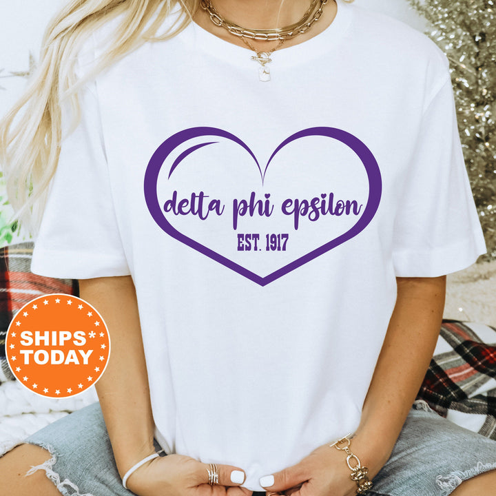 Delta Phi Epsilon Sisterlove Sorority T-Shirt | DPHIE Sorority Merch | Big Little Reveal Comfort Colors Shirt | Sorority Gifts _ 16574g