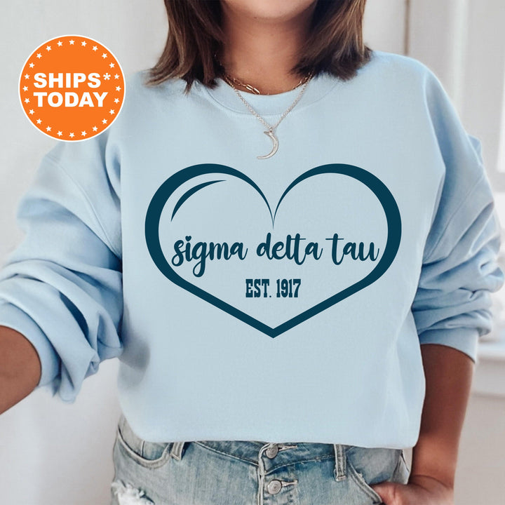 Sigma Delta Tau Sisterlove Sorority Sweatshirt | Sig Delt Sorority Apparel | Big Little Reveal | Sorority Gifts | Sorority Merch _ 16583g