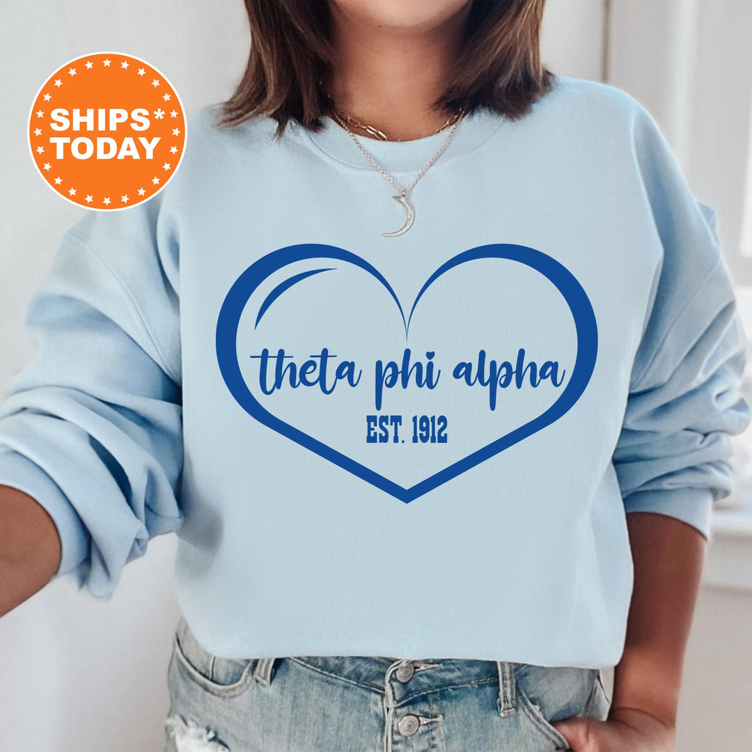 Theta Phi Alpha Sisterlove Sorority Sweatshirt | Theta Phi Sorority Apparel | Big Little Reveal | Sorority Gifts | Sorority Merch _ 16586g