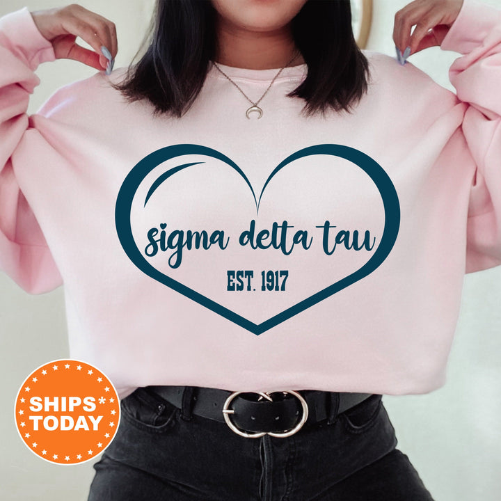 Sigma Delta Tau Sisterlove Sorority Sweatshirt | Sig Delt Sorority Apparel | Big Little Reveal | Sorority Gifts | Sorority Merch _ 16583g