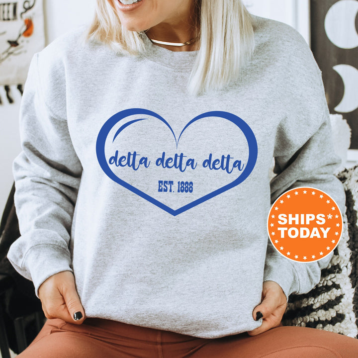 Delta Delta Delta Sisterlove Sorority Sweatshirt | Tri Delta Sorority Apparel | Big Little Reveal | Sorority Gifts | Sorority Merch _ 16572g