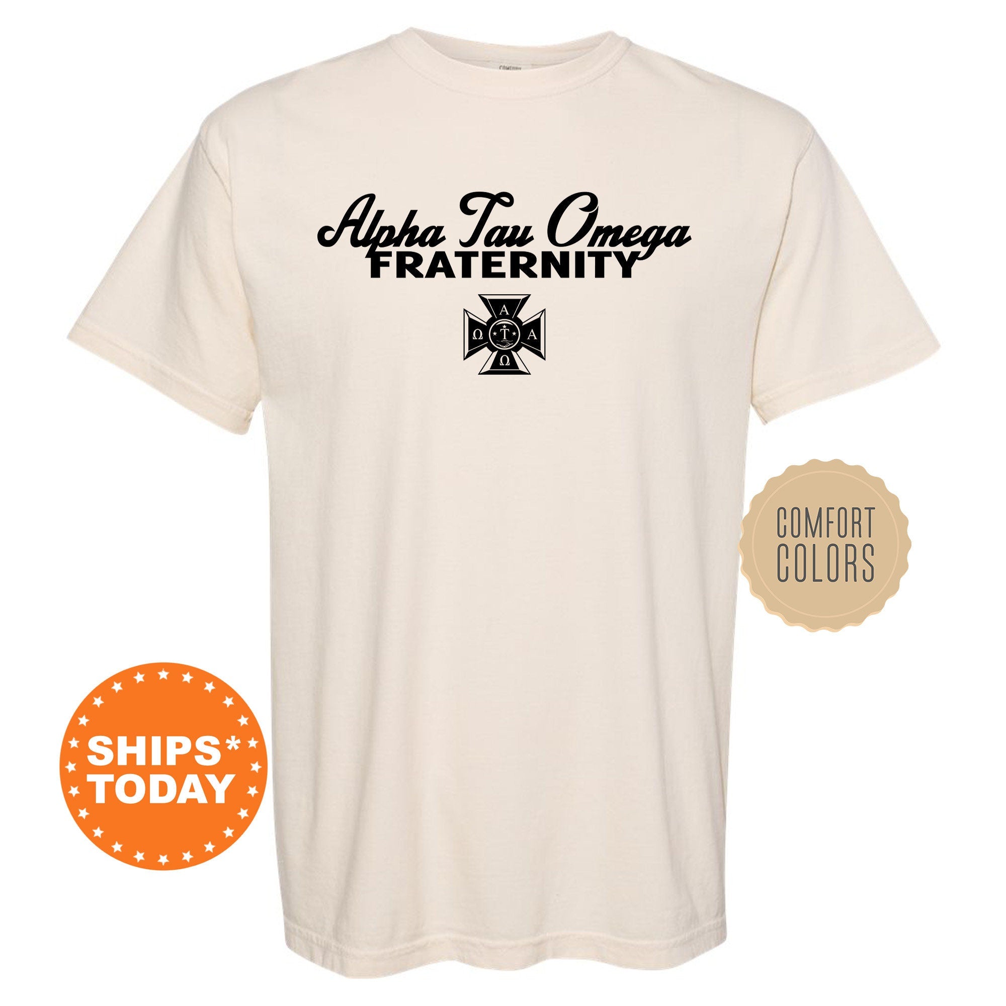 Alpha Tau Omega Simple Crest Fraternity T Shirt ATO Crest Shirt