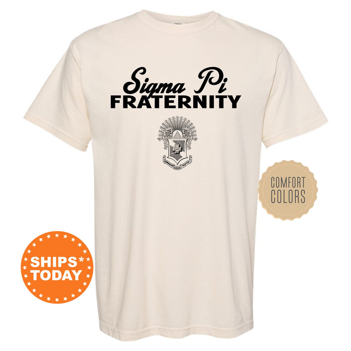 Sigma Pi Simple Crest Fraternity T-Shirt | Sigma Pi Crest Shirt | Rush Pledge Shirt | Fraternity Bid Day Gift | Comfort Colors Tees _ 9834g
