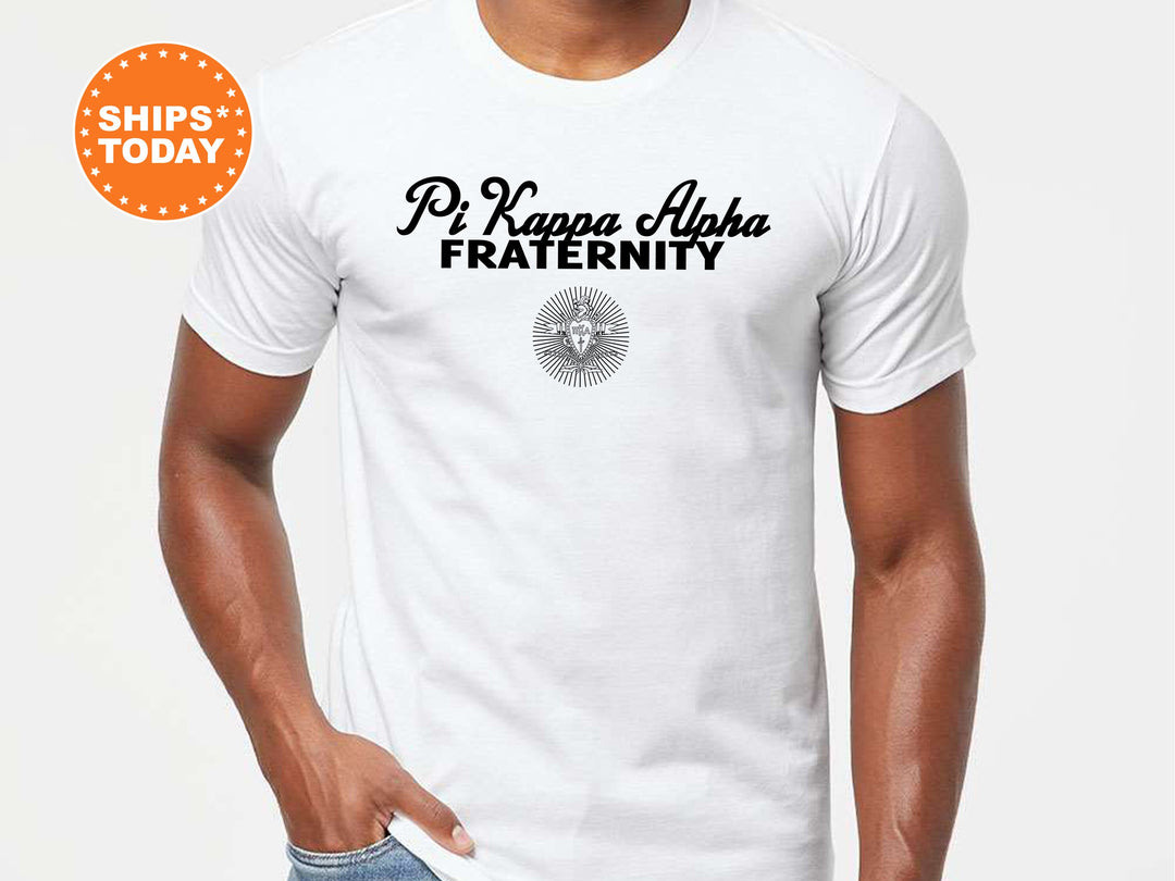 Pi Kappa Alpha Simple Crest Fraternity T-Shirt | PIKE Crest Shirt | Rush Pledge Shirt | Frat Bid Day Gift | Comfort Colors Tees _ 9827g
