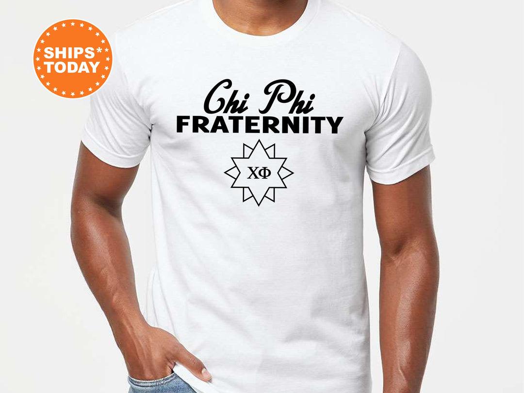 Chi Phi Simple Crest Fraternity T-Shirt | Chi Phi Crest Shirt | Rush Pledge Shirt | Fraternity Bid Day Gift | Comfort Colors Tees _ 9814g