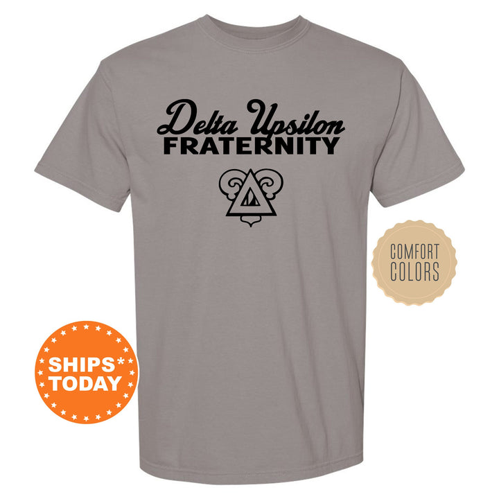 Delta Upsilon Simple Crest Fraternity T-Shirt | DU Crest Shirt | Rush Pledge Shirt | Fraternity Bid Day Gift | Comfort Colors Tees _ 9818g