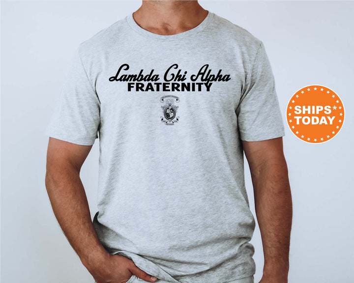 Lambda Chi Alpha Simple Crest Fraternity T-Shirt | Lambda Chi Crest Shirt | Rush Pledge Shirt | Bid Day Gift | Comfort Colors Tees _ 9821g