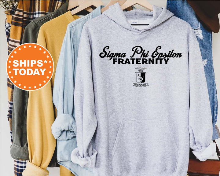 Sigma Phi Epsilon Simple Crest Fraternity Sweatshirt | SigEp Crest Sweatshirt | Rush Pledge Fraternity Gift | College Greek Apparel _ 9833g