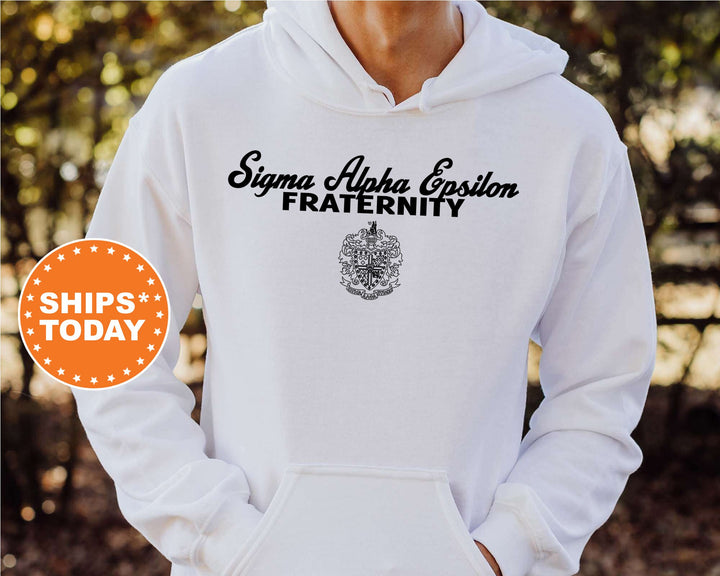 Sigma Alpha Epsilon Simple Crest Fraternity Sweatshirt | SAE Crest Sweatshirt | Rush Pledge Fraternity Gift | College Greek Apparel _ 9829g