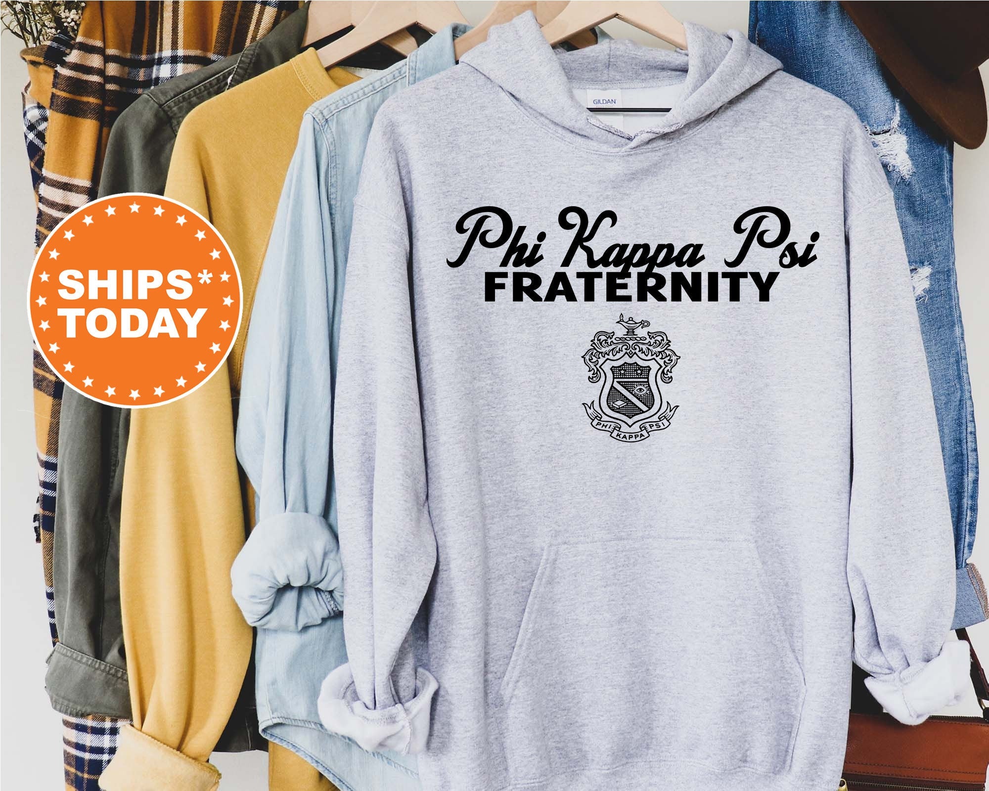 Phi Kappa Psi Simple Crest Fraternity Sweatshirt Phi Psi Crest Sweat Kite and Crest