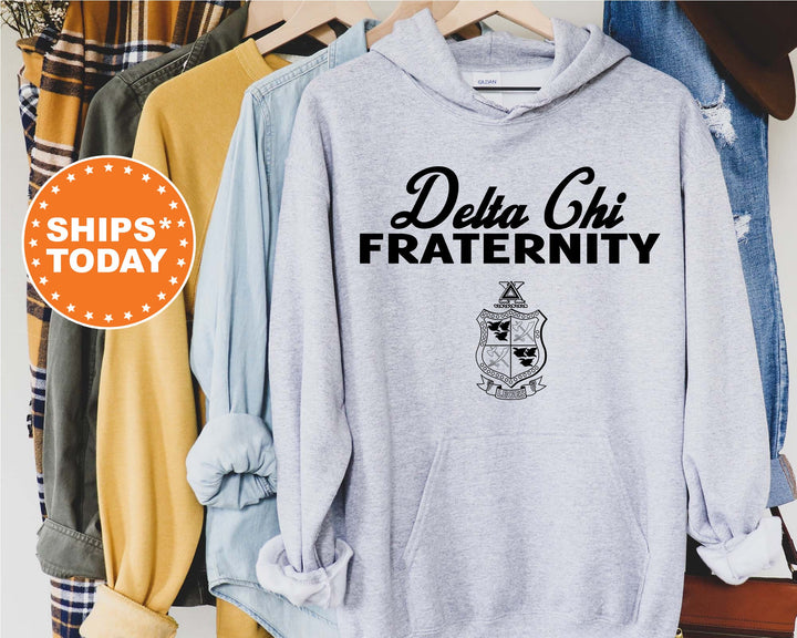Delta Chi Simple Crest Fraternity Sweatshirt | DChi Fraternity Crest Sweatshirt | Rush Pledge Fraternity Gift | College Apparel _ 9815g