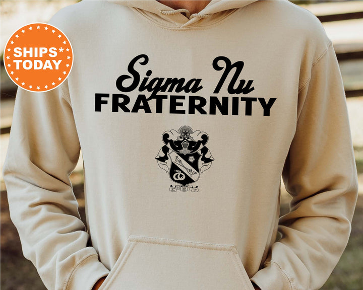 Sigma Nu Simple Crest Fraternity Sweatshirt | Sigma Nu Fraternity Crest Sweatshirt | Rush Pledge Fraternity Gift | College Apparel _ 9832g