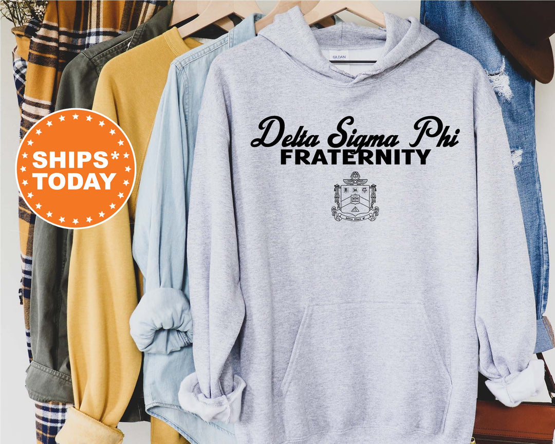 Delta Sigma Phi Simple Crest Fraternity Sweatshirt | Delta Sig Crest Sweatshirt | Rush Pledge Fraternity Gift | College Apparel _ 9816g