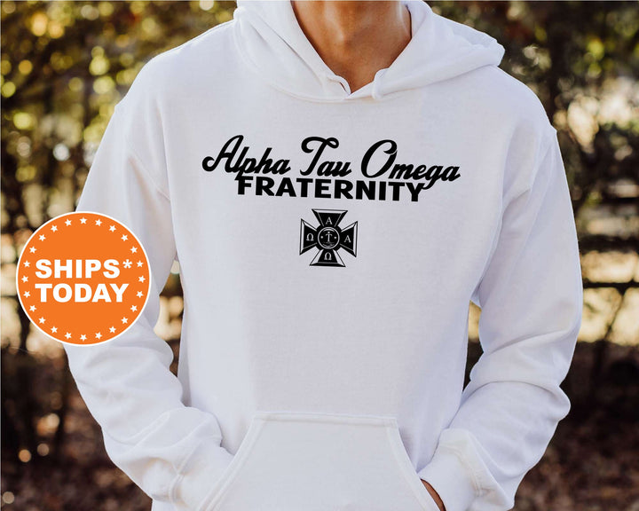 Alpha Tau Omega Simple Crest Fraternity Sweatshirt | ATO Fraternity Crest Sweatshirt | Rush Pledge Fraternity Gift | College Apparel _ 9812g