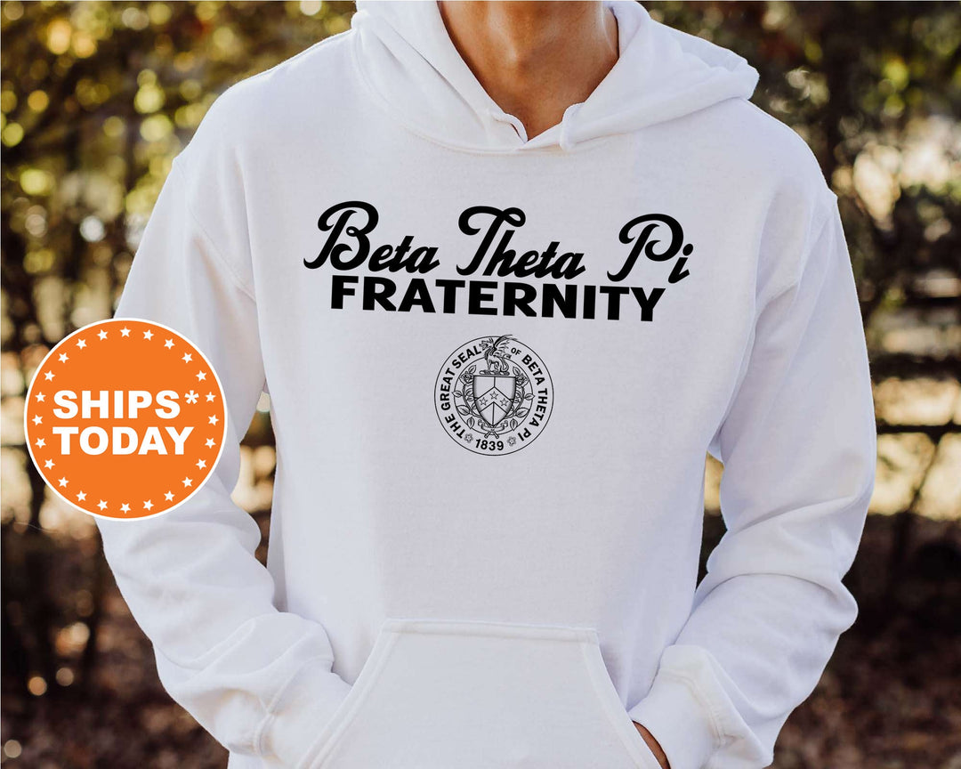 Beta Theta Pi Simple Crest Fraternity Sweatshirt | Beta Fraternity Crest Sweatshirt | Rush Pledge Fraternity Gift | College Apparel _ 9813g