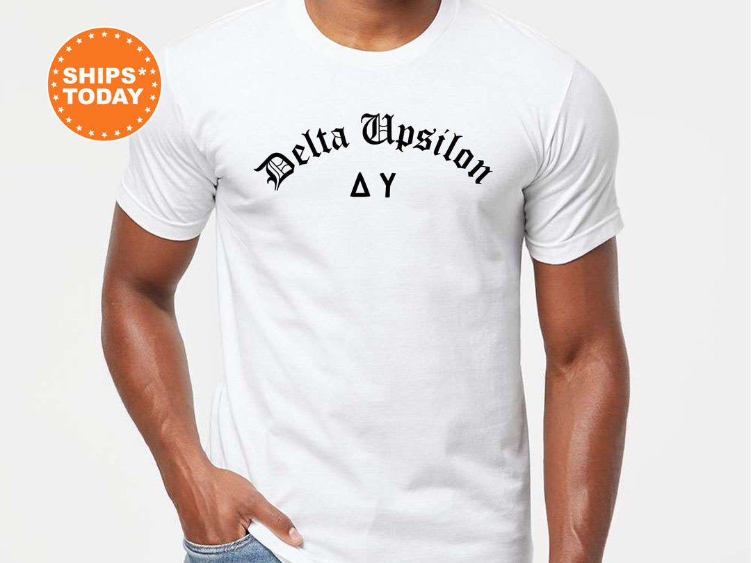 Delta Upsilon Old English Oaths Fraternity T-Shirt | DU Greek Apparel | Comfort Colors Shirt | Bid Day Gift | College Greek Life _ 11185g