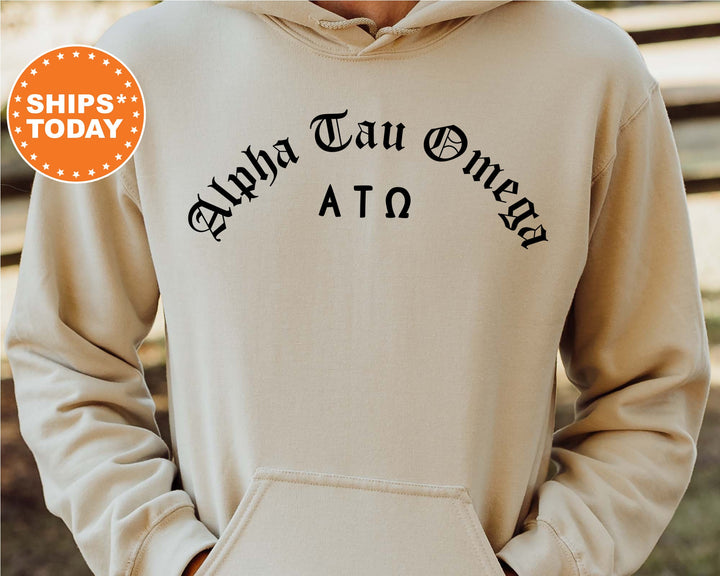 Alpha Tau Omega Old English Oaths Fraternity Sweatshirt | ATO Sweatshirt | Rush Sweatshirt | Bid Day Gift | College Greek Apparel _ 11179g