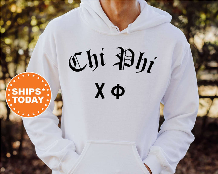 Chi Phi Old English Oaths Fraternity Sweatshirt | Chi Phi Sweatshirt | Rush Sweatshirt | Bid Day Gift | College Greek Apparel _ 11181g