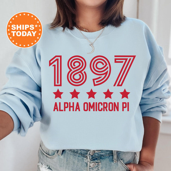 Alpha Omicron Pi Star Girls Sorority Sweatshirt | Alpha O Sorority Merch | Big Little Reveal Gifts | College Greek Sweatshirt _ 16514g