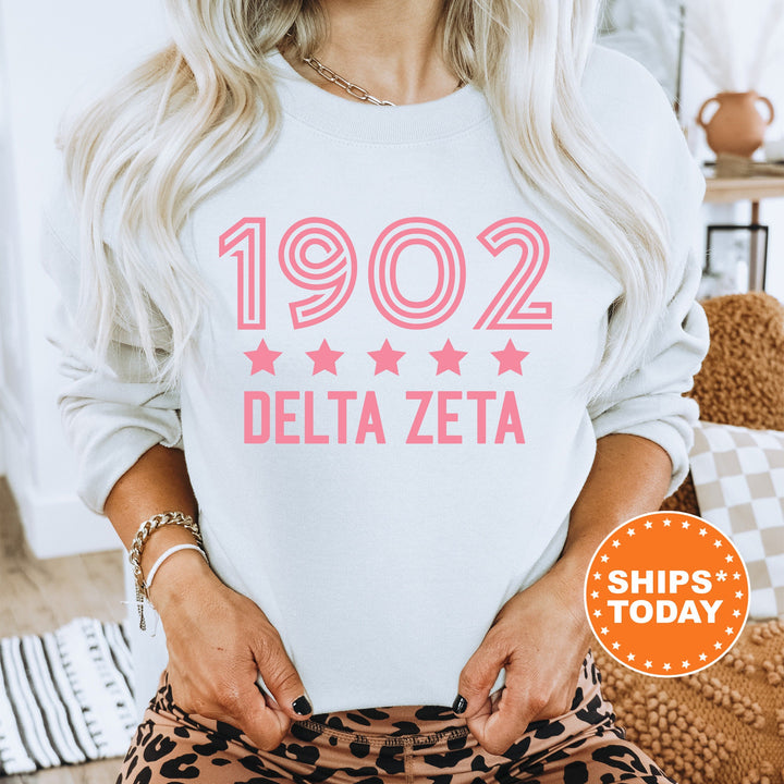 Delta Zeta Star Girls Sorority Sweatshirt | Dee Zee Sorority Merch | Big Little Reveal Sorority Gifts | College Greek Sweatshirt _ 16523g