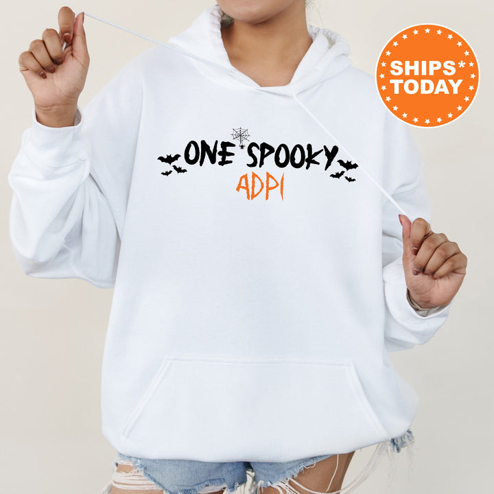 One Spooky ADPI | Alpha Delta Pi Halloween Sorority Sweatshirt | Big Little Reveal Gift | Sorority Merch | Custom Greek Apparel _  17108g