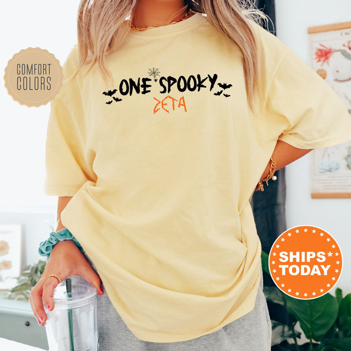 One Spooky ZETA | Zeta Tau Alpha Halloween Sorority T-Shirt | Comfort Colors Shirt | Big Little Sorority Gift | Greek Apparel _ 17132g