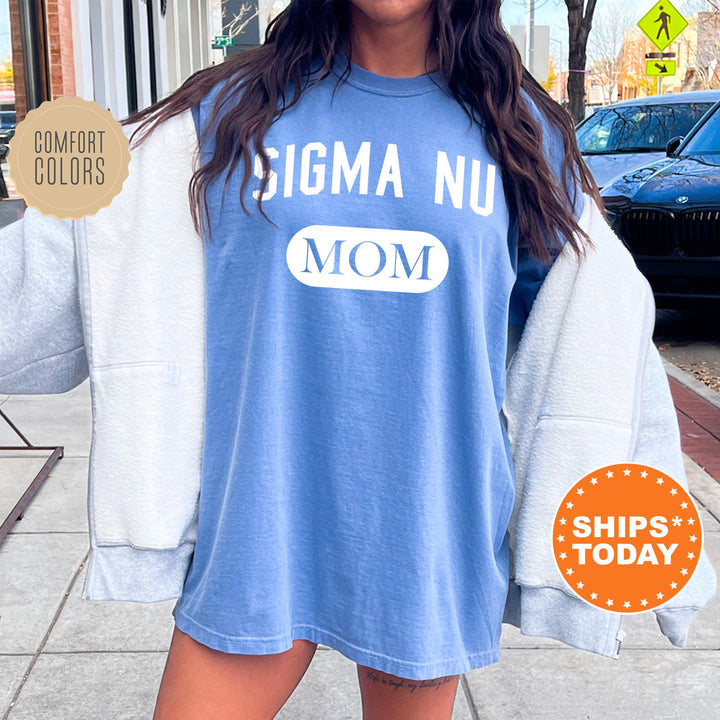 Sigma Nu Athletic Mom Fraternity T-Shirt | Sigma Nu Mom Shirt | Fraternity Mom Comfort Colors Tee | Mother's Day Gift | Gift For Mom _ 6874g