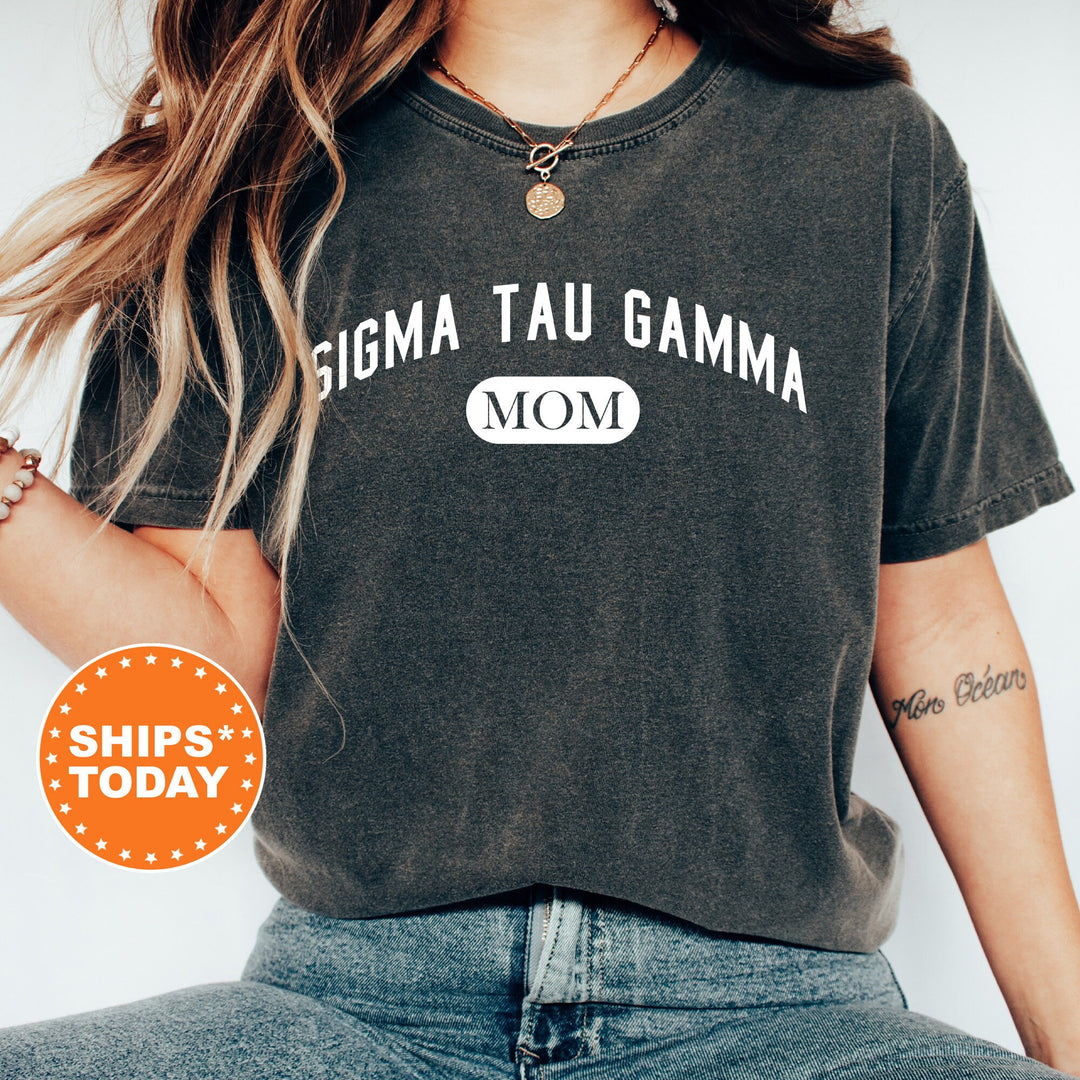 Sigma Tau Gamma  Athletic Mom Fraternity T-Shirt | Sig Tau Mom Shirt | Fraternity Mom Comfort Colors Tee | Mother's Day Gift For Mom _ 6877g
