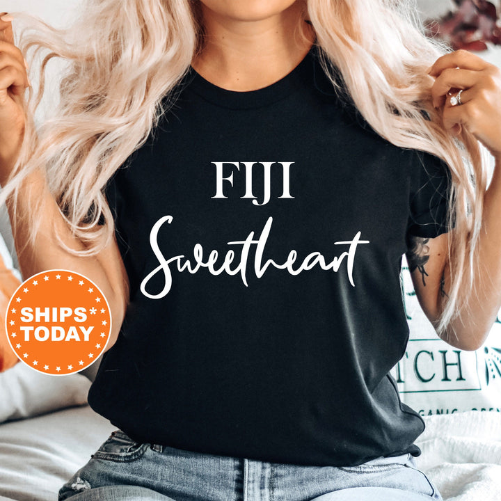 FIJI Cursive Sweetheart Fraternity T-Shirt | FIJI Sweetheart Shirt | Phi Gamma Delta Comfort Colors Tee | Gift For Girlfriend _ 6923g