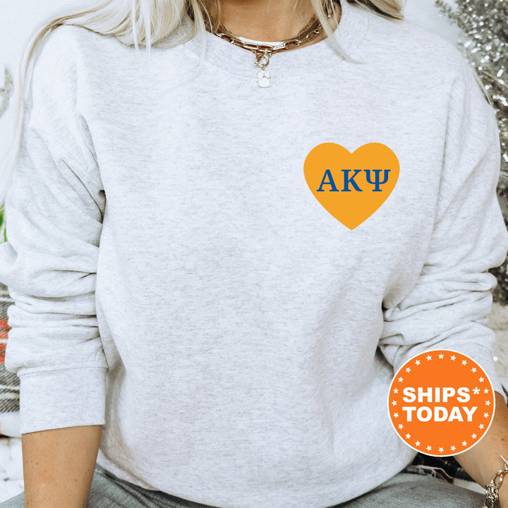 Alpha Kappa Psi Heartmark COED Sweatshirt | Alpha Kappa Psi Crewneck Sweatshirt | Greek Apparel | AKPsi COED Fraternity Sweatshirt
