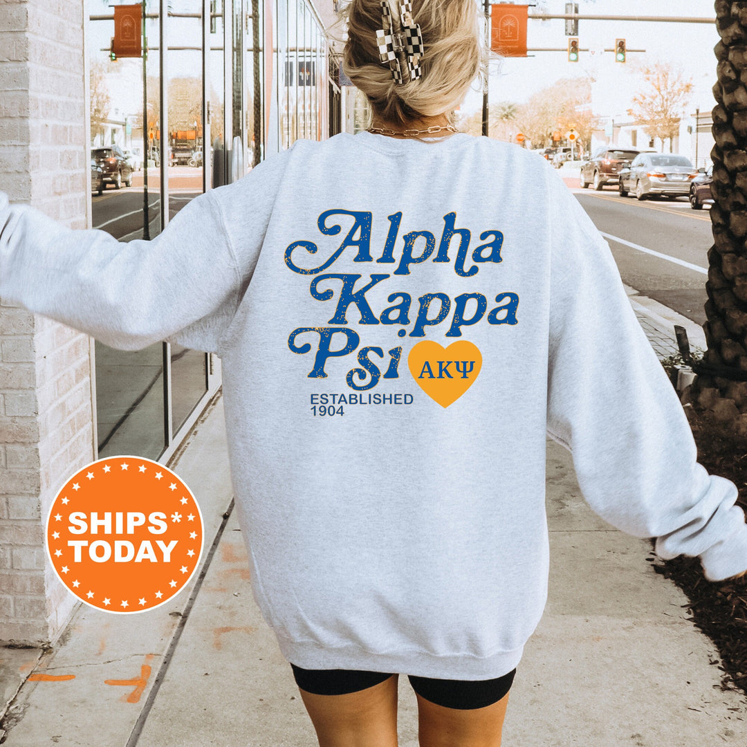 Alpha Kappa Psi Heartmark COED Sweatshirt | Alpha Kappa Psi Crewneck Sweatshirt | Greek Apparel | AKPsi COED Fraternity Sweatshirt