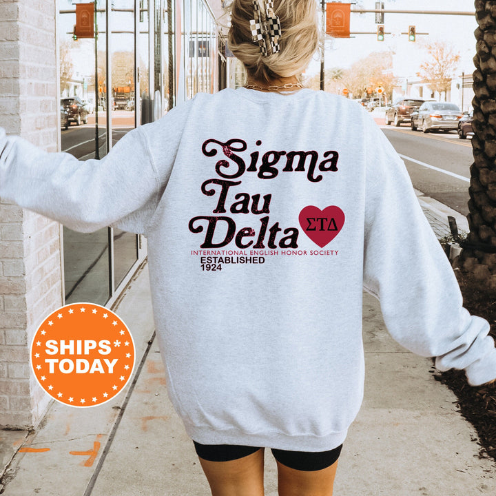 Sigma Tau Delta Heartmark COED Sweatshirt | Sigma Tau Delta Crewneck Sweatshirt | Greek Apparel | COED Fraternity Gift