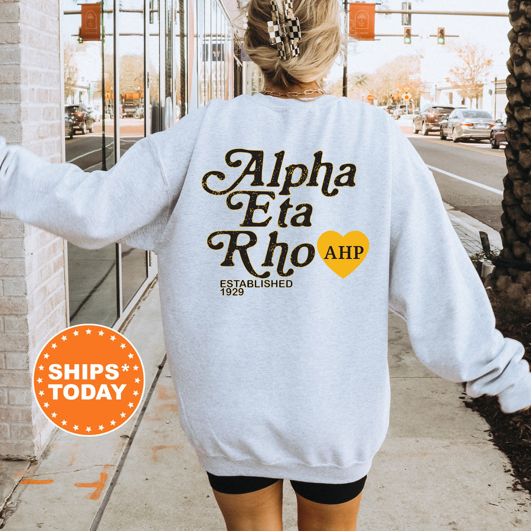 Alpha Eta Rho Heartmark COED Sweatshirt | Alpha Eta Rho Crewneck Sweatshirt | Greek Apparel | COED Fraternity Gift