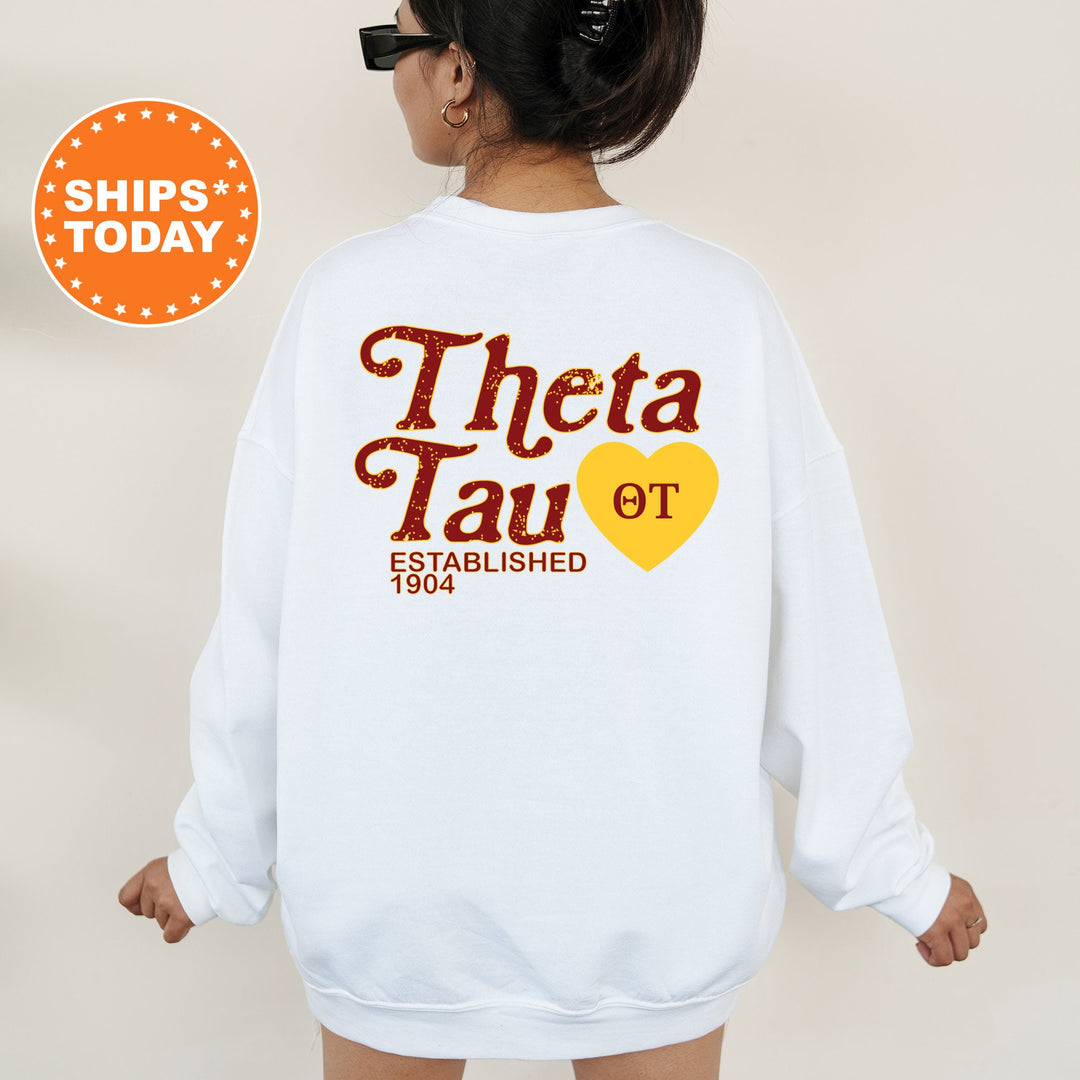 Theta Tau Heartmark COED Sweatshirt | Theta Tau Crewneck Sweatshirt | Greek Apparel | COED Fraternity Gift