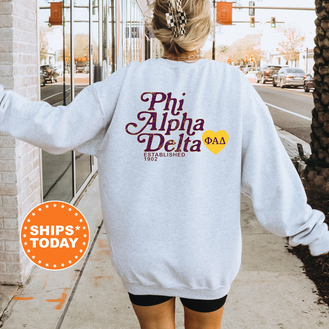 Phi Alpha Delta Heartmark COED Sweatshirt | Phi Alpha Delta Crewneck Sweatshirt | Greek Apparel | COED Fraternity Gift 15406g