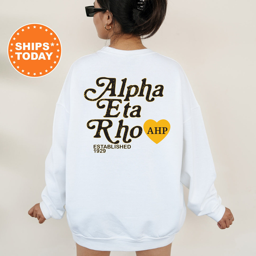 Alpha Eta Rho Heartmark COED Sweatshirt | Alpha Eta Rho Crewneck Sweatshirt | Greek Apparel | COED Fraternity Gift