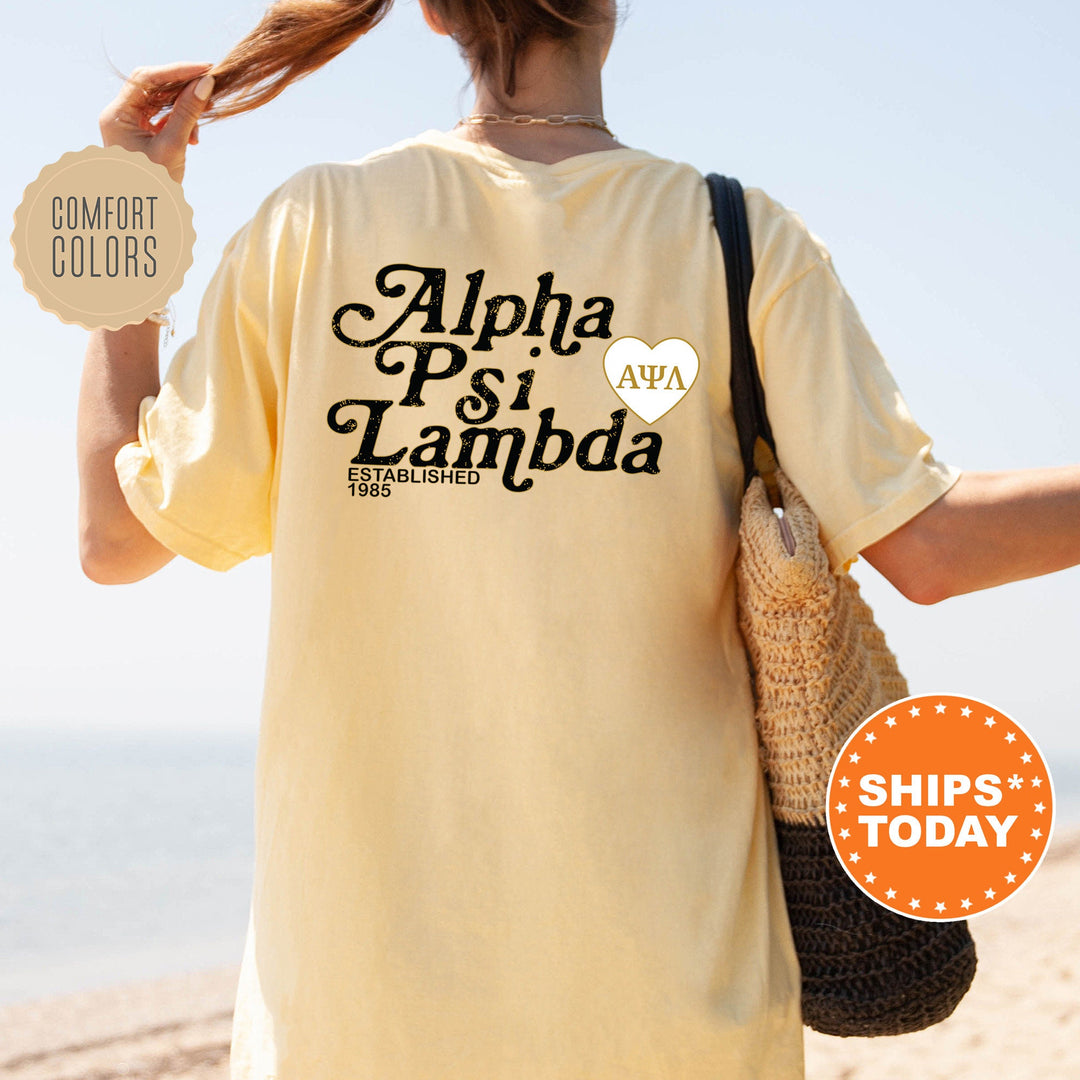 Alpha Psi Lambda Heartmark COED T-Shirt | Alpha Psi Lambda Comfort Colors Shirt | COED Fraternity Gift | Greek Life Apparel _ 15400g