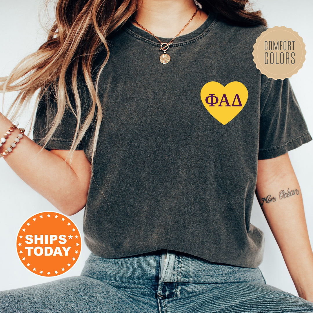 Phi Alpha Delta Heartmark COED T-Shirt | Phi Alpha Delta Comfort Colors Shirt | COED Fraternity Gift | Greek Life Apparel _ 15406g