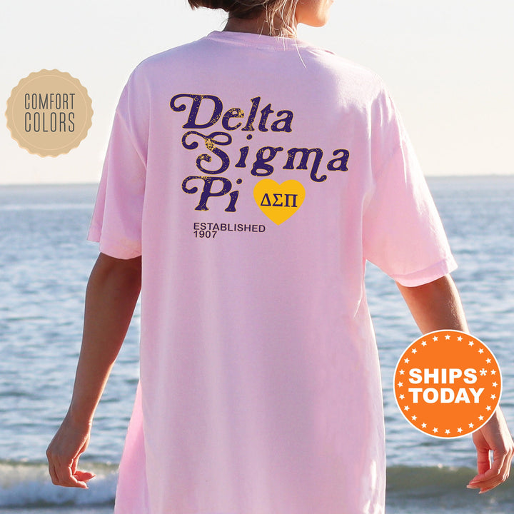 Delta Sigma Pi Heartmark COED T-Shirt | Delta Sigma Pi Comfort Colors Shirt | COED Fraternity Gift | Greek Life Apparel _ 15402g