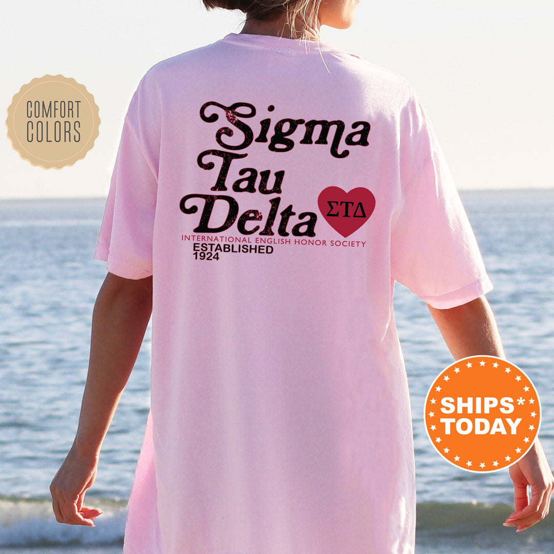 Sigma Tau Delta Heartmark COED T-Shirt | Sigma Tau Delta Comfort Colors Shirt | COED Fraternity Gift | Greek Life Apparel _ 15411g