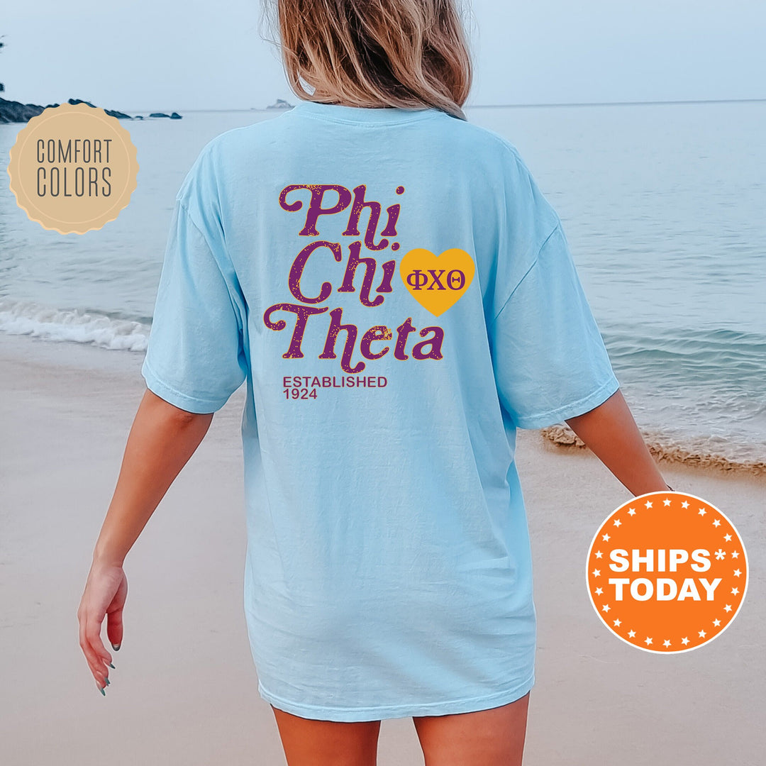 Phi Chi Theta Heartmark COED T-Shirt | Phi Chi Theta Comfort Colors Shirt | COED Fraternity Gift | Greek Life Apparel _ 15407g