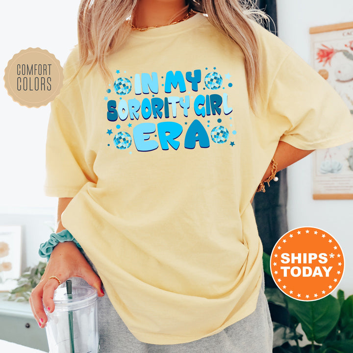 In My Sorority Girl Era | Sorority Girl Blue Disco Sorority T-Shirt | Comfort Colors Shirt | Big Little Reveal Gift | Sorority Merch _ 503