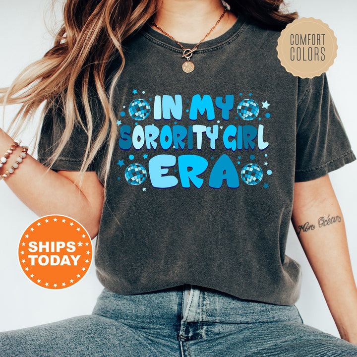 In My Sorority Girl Era | Sorority Girl Blue Disco Sorority T-Shirt | Comfort Colors Shirt | Big Little Reveal Gift | Sorority Merch _ 503
