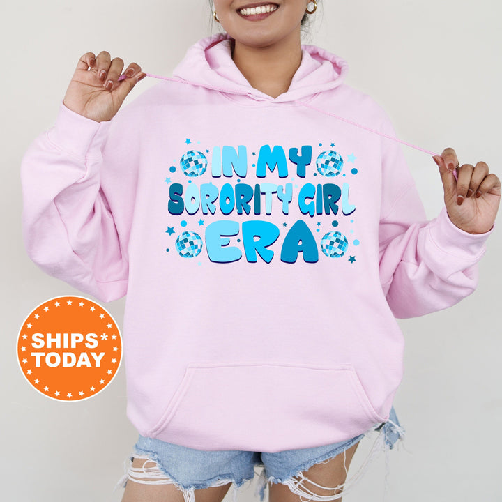 In My Sorority Girl Era | Sorority Girl Blue Disco Sorority Sweatshirt | Big Little Reveal | Sorority Recruitment Bid Day Gift _ 503SG