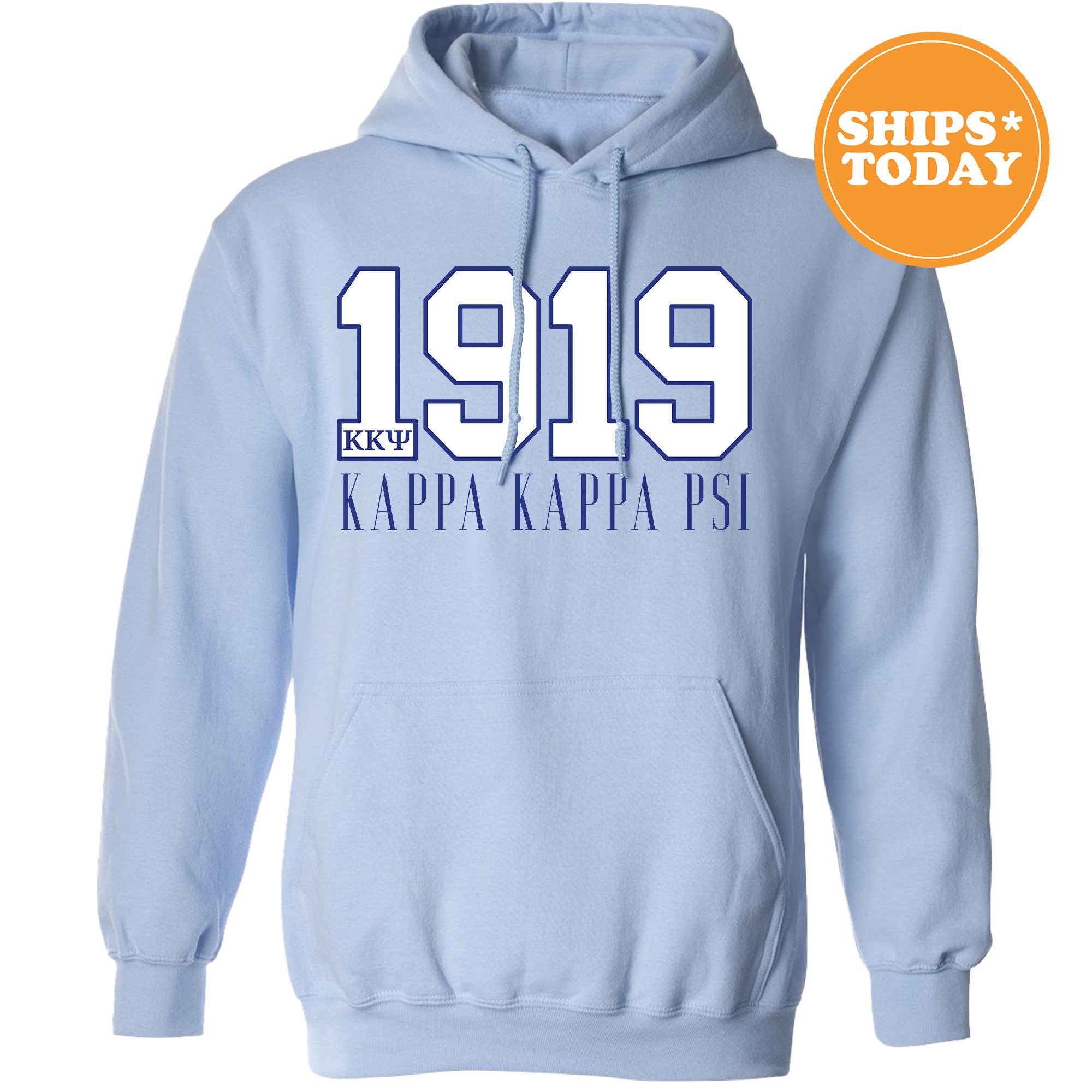 Kappa Kappa Psi Crewneck Sweatshirt L Stitched Gray Blue Gildan 2024 Dry Blend 50/50