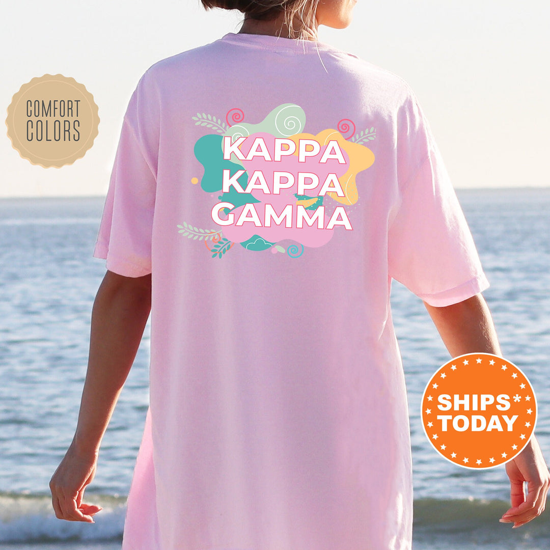Kappa Kappa Gamma Pink Floral Sorority T-Shirt | Kappa Floral Shirt | Trendy Big Little Reveal Gift | Comfort Colors Tee _ 12734g