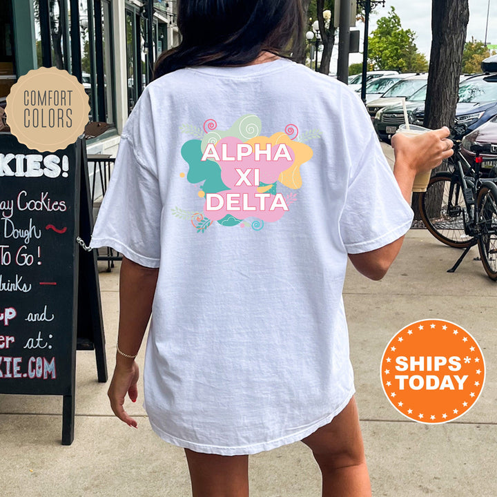 Alpha Xi Delta Pink Floral Sorority T-Shirt | AXID Floral Shirt | Trendy Big Little Reveal Gift | Comfort Colors Tee | Bid Day Gift _ 12725g