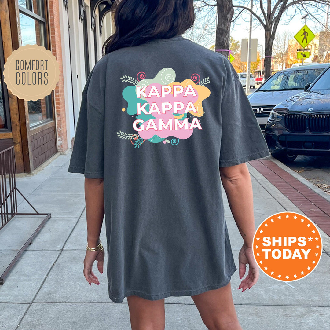 Kappa Kappa Gamma Pink Floral Sorority T-Shirt | Kappa Floral Shirt | Trendy Big Little Reveal Gift | Comfort Colors Tee _ 12734g