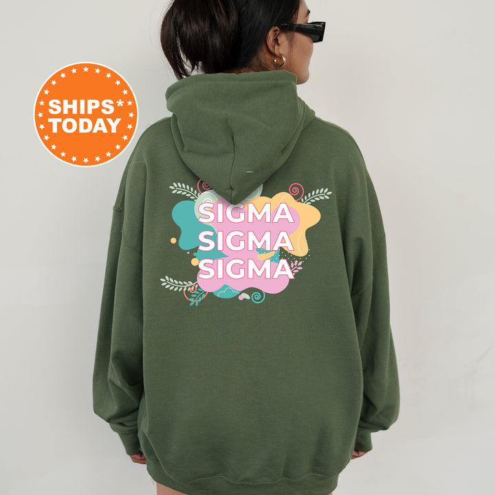 Sigma Sigma Sigma Pink Floral Sorority Sweatshirt | Trendy Tri Sigma Sweatshirt | Greek Apparel | Big Little Reveal | Sorority Gift _ 12740g