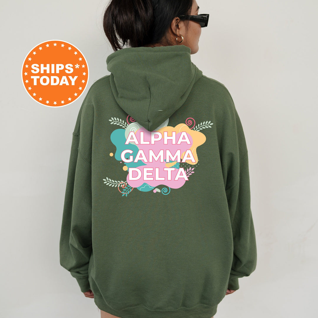 Alpha Gamma Delta Pink Floral Sorority Sweatshirt | Trendy Alpha Gam Sweatshirt | Greek Apparel | Big Little Reveal | Sorority Gift _ 12720g